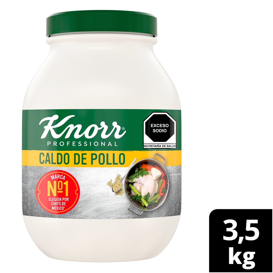 Knorr® Professional Caldo de Pollo 3,5 Kg - Knorr® Professional Caldo de Pollo 3.5  kg, receta con hierbas y especias seleccionadas e inigualable sabor a pollo.